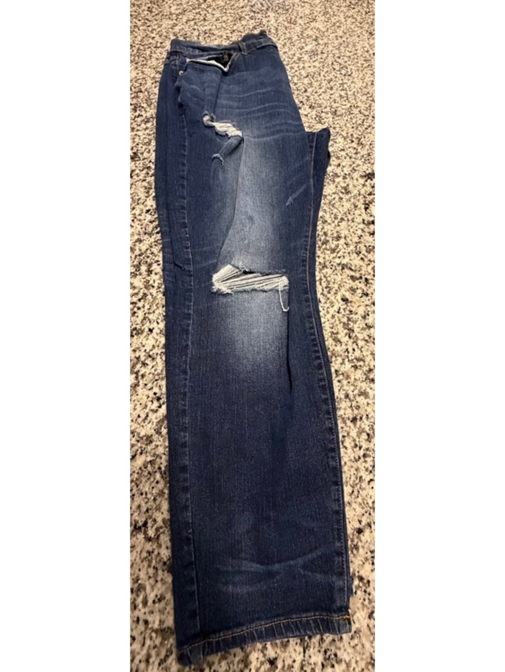 Lucky Brand 411 Athletic Taper Men's Jeans Size 38x30 Distressed Blue Denim